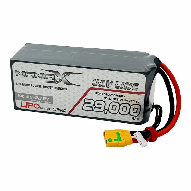 Твердотельный аккумулятор ManiaX-State Lipo 6S-22,2 В, 29 000 мАч, 10 С, для дронов и БПЛА